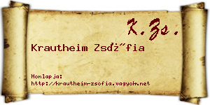 Krautheim Zsófia névjegykártya